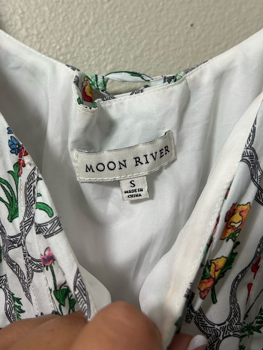 Moon River  Floral Milkmaid Puff Sleeve Midi Dress S Cotton Cottagecore - Picture 4 of 12